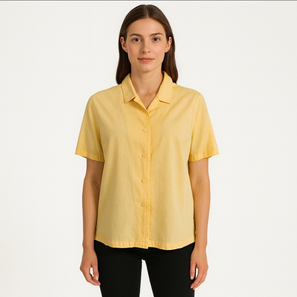 Annex Woman Yellow Vintage 80s Blouse Plus Sz 1X